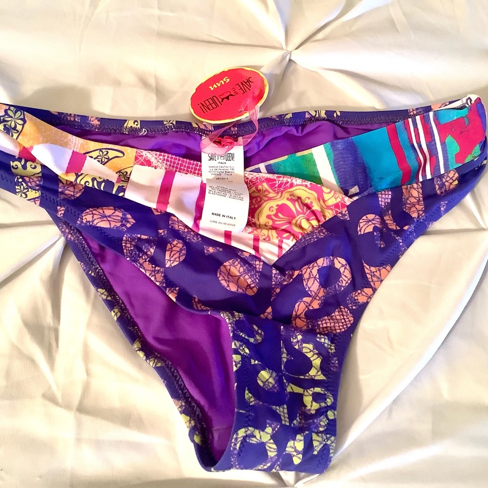 💯NWT STUNNING SWIM BOTTOMS BY SAVE THE QUEEN /MADE IN ITALY SZ L